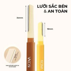 Dao Cạo Mày Vacosi 2 Đầu Vàng Nâu DC17 (Set 2 Cây)