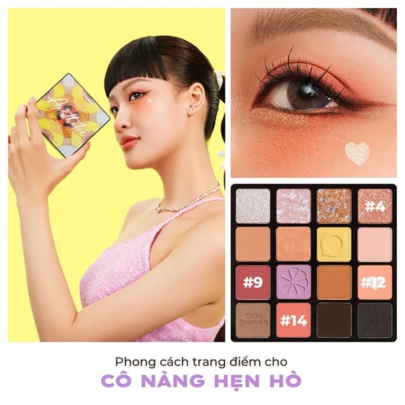 Bảng Phấn Mắt Lemonade 16 Ô Siêu Mềm Mịn, Bền Màu, Lâu Trôi Aesthetic Eyeshadow Palette version 2