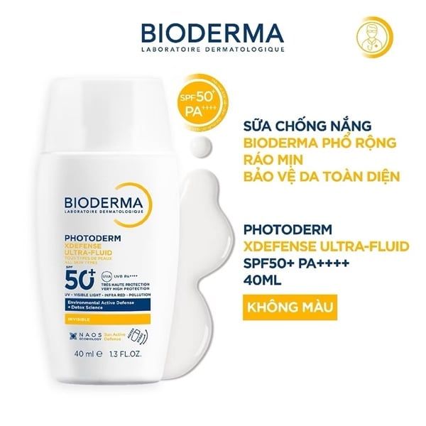 Kem chống nắng Bioderma photoderm xdefense ultra-fluid spf50+ 40ml