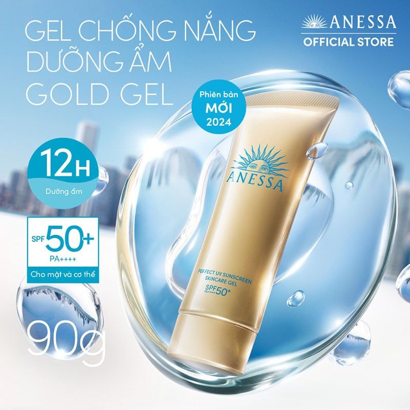Gel Chống Nắng Chống Trôi, Dưỡng Da Anessa Perfect UV Sunscreen Skincare Gel SPF50+/PA++++ 90g