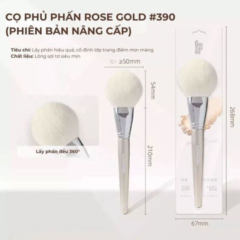Cọ Phủ Phấn Guoxiaoniu Rose Gold Flat - Top Loose Powder Brush 390
