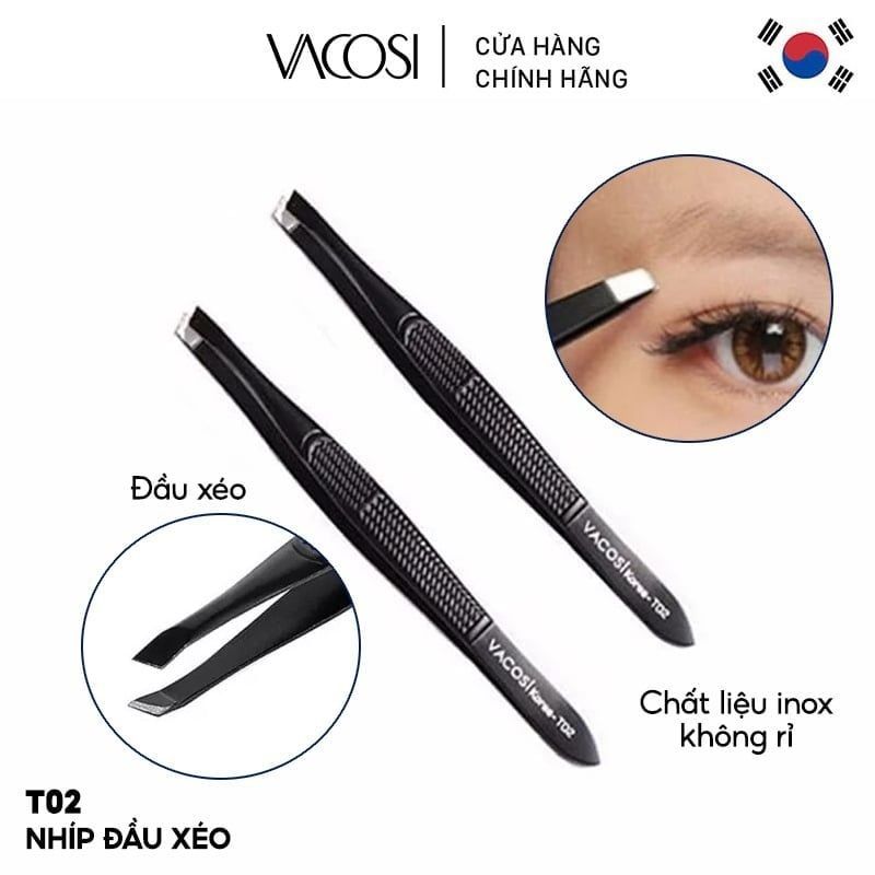 Nhíp đầu xéo Vacosi Slanted Tweezers - T02