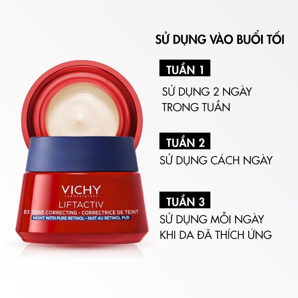Kem Dưỡng Giúp Mờ Thâm Nám Và Giúp Da Sáng Khỏe Vichy Lifactiv B3 Pure Retinol Cream Night 50ml.