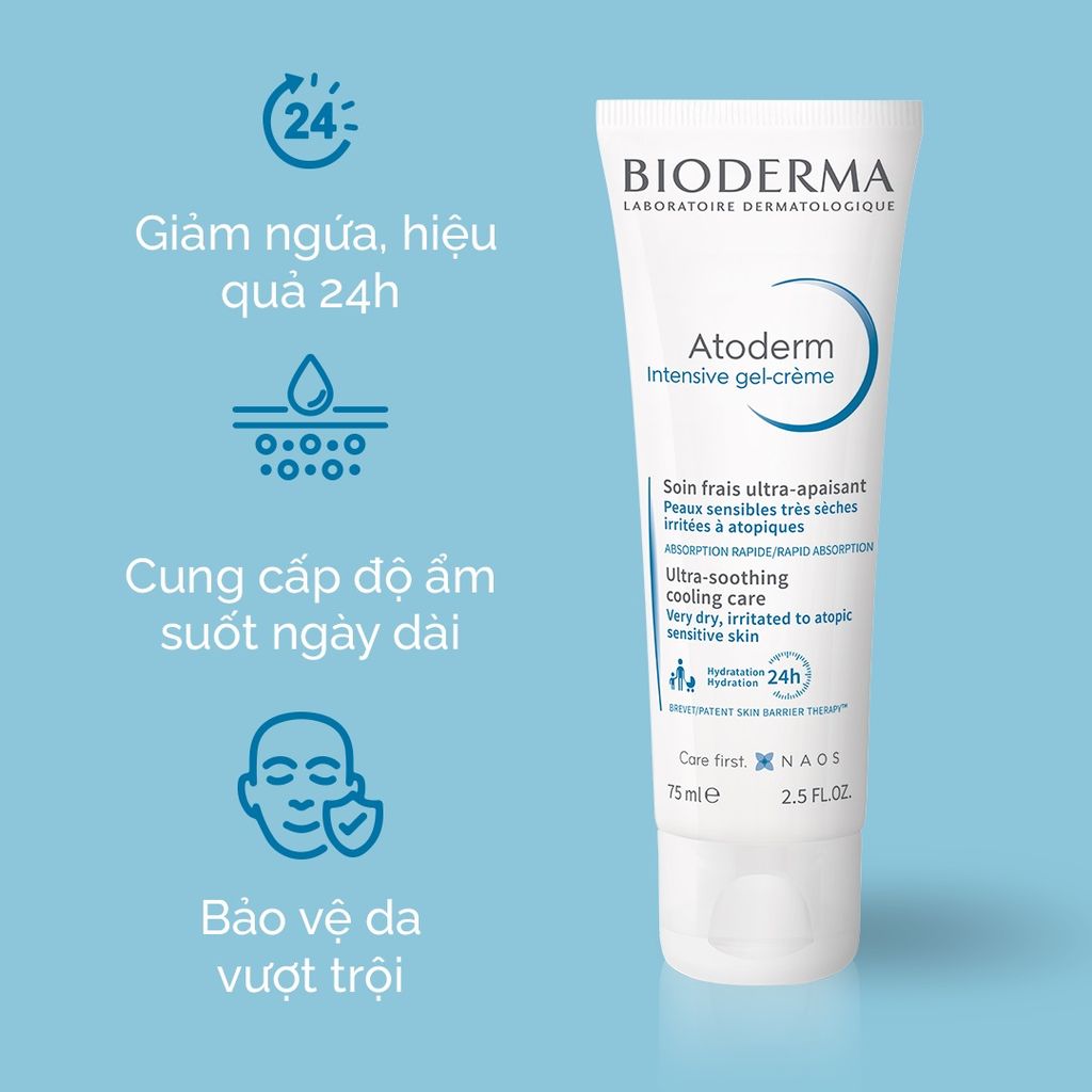 Gel Dưỡng Ẩm Bioderma Làm Dịu Cho Da Rất Khô 75ml