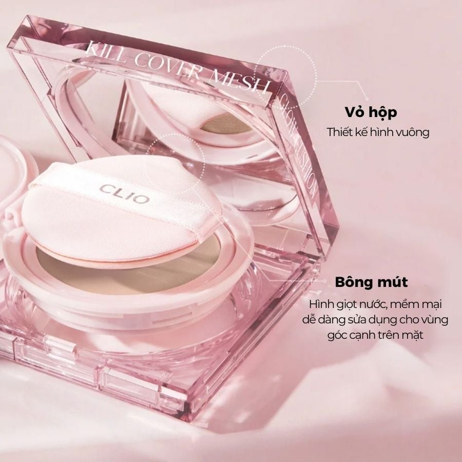 Phấn Nước Che Khuyết Điểm Clio Kill Cover Mesh Glow Cushion (Kèm Lõi)