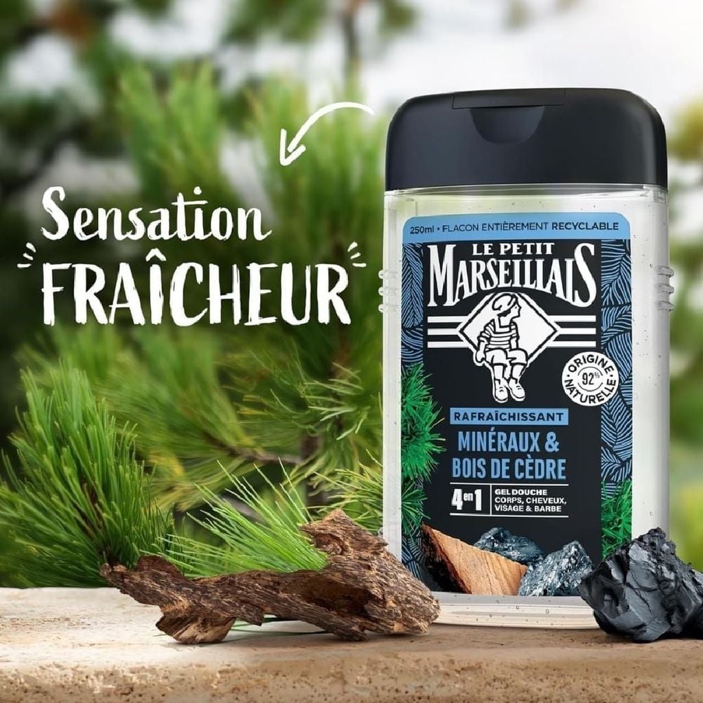 Sữa Tắm 92% Hữu Cơ Le Petit Marseillais 4in1 For Men 250ml