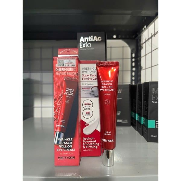 Kem dưỡng mắt Prettyskin Wrinkle Eraser Roll On Eye Retinol 30ml