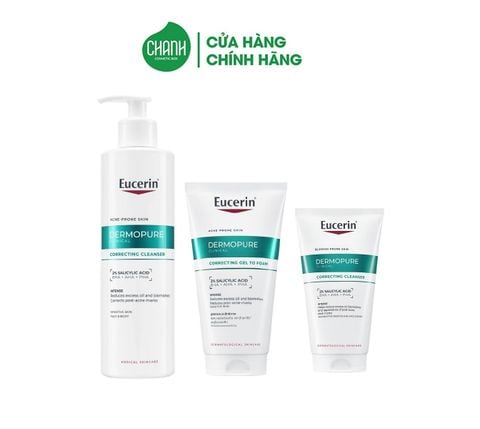 Gel Rửa Mặt Eucerin Dermopure Clinical Correcting Gel To Foam Cho Da Mụn