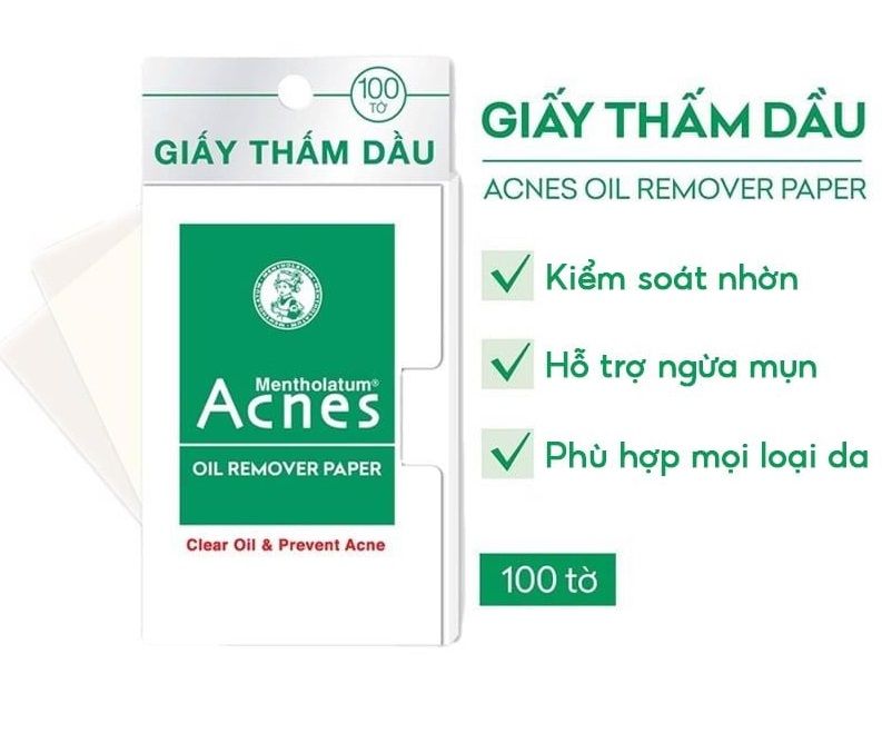 Giấy Thấm Dầu Acnes Kiểm Soát Nhờn, Ngừa Mụn 100 Tờ