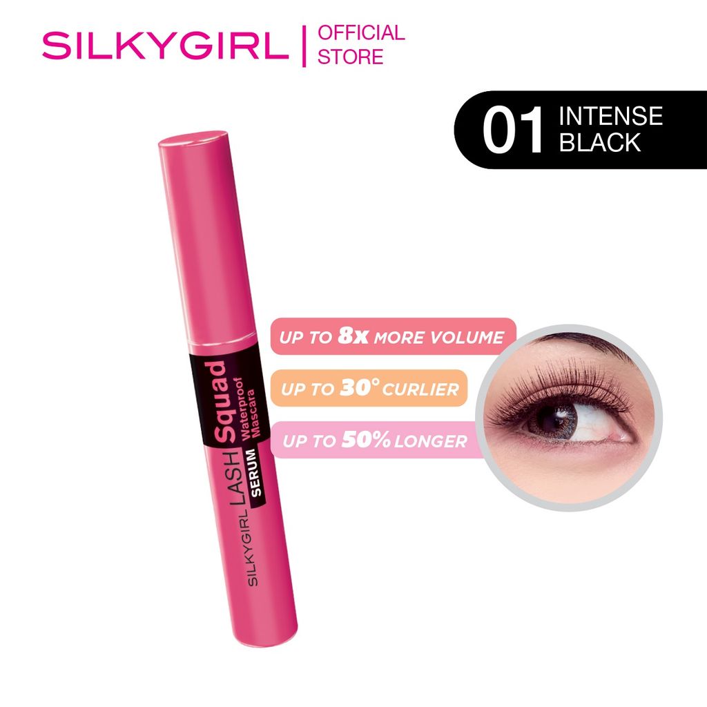 Mascara Silkygirl Lash Squad Serum Waterproof 01 Intense Black