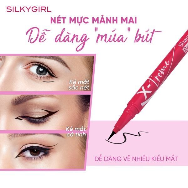 Kẻ mắt nước SilkyGirl X-treme Sharp Brush Liner
