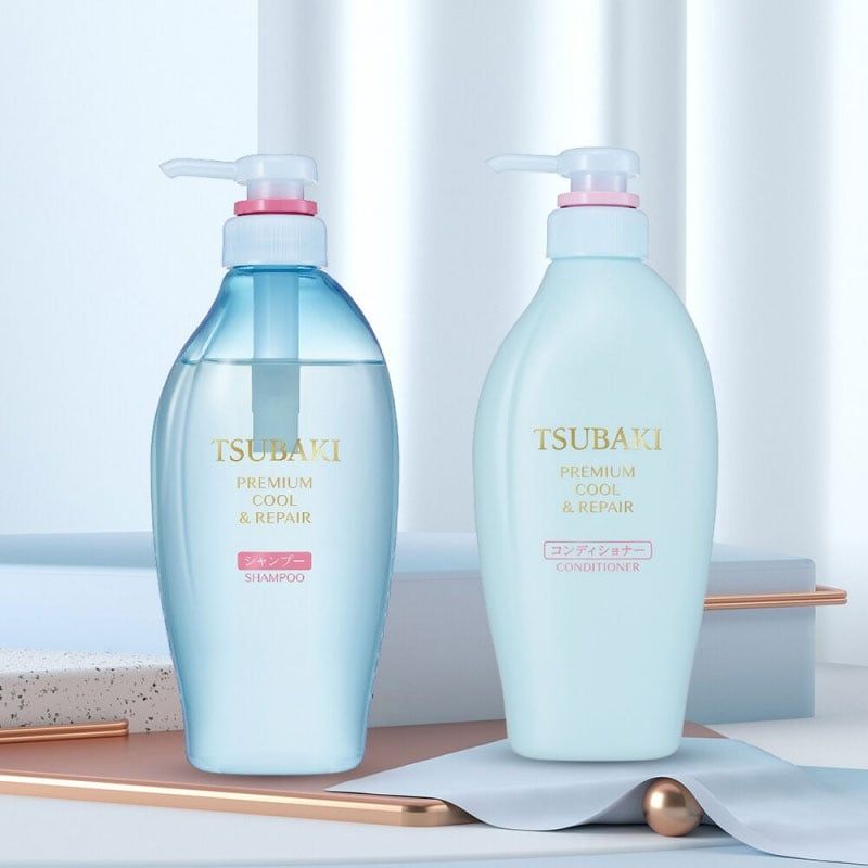Dầu Gội Tsubaki premium cool & repair shampoo phục hồi, sạch dầu và mát lạnh 450ml