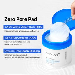 Toner Medicube Zero Pore Pad 2.0 Thu Nhỏ Lỗ Chân Lông, Mềm Mịn Da (70 miếng)
