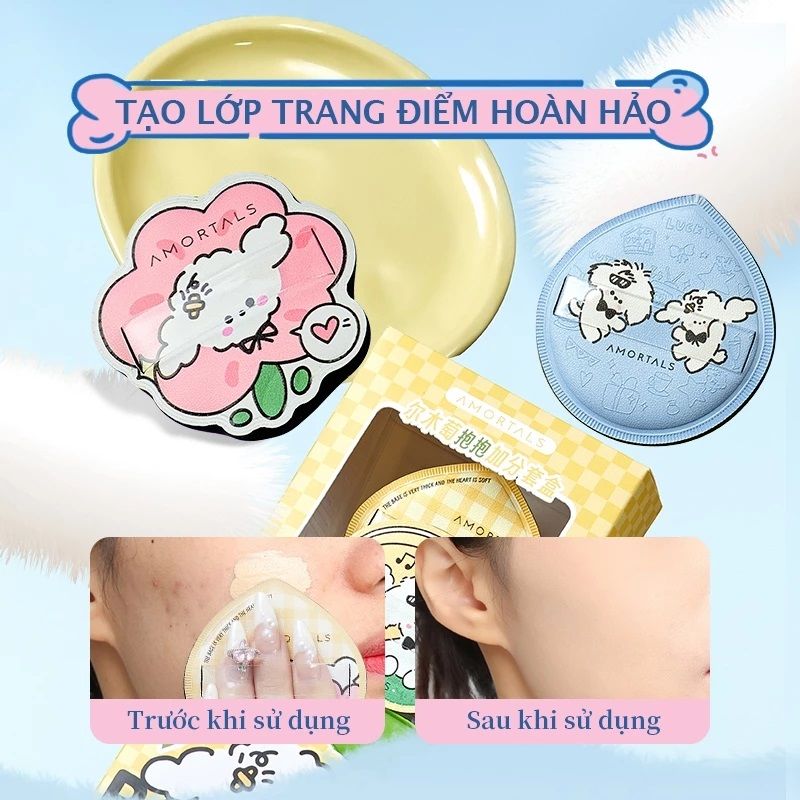 Set 2 Mút Tán Nền Hình Cún Amortals Huggy