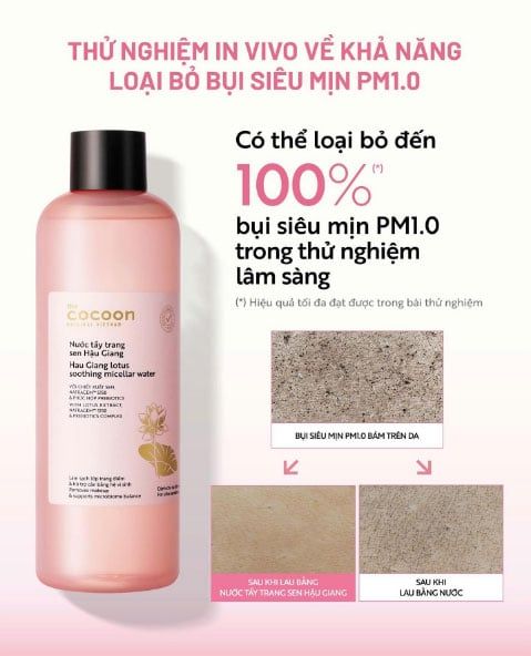 Nước tẩy Trang Cocoon sen Hậu Giang 500ml