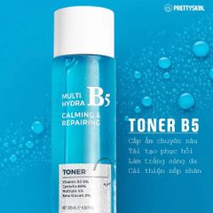 Nước hoa hồng Prettyskin Multi Hydra B5 Calming & Repairing 205ml