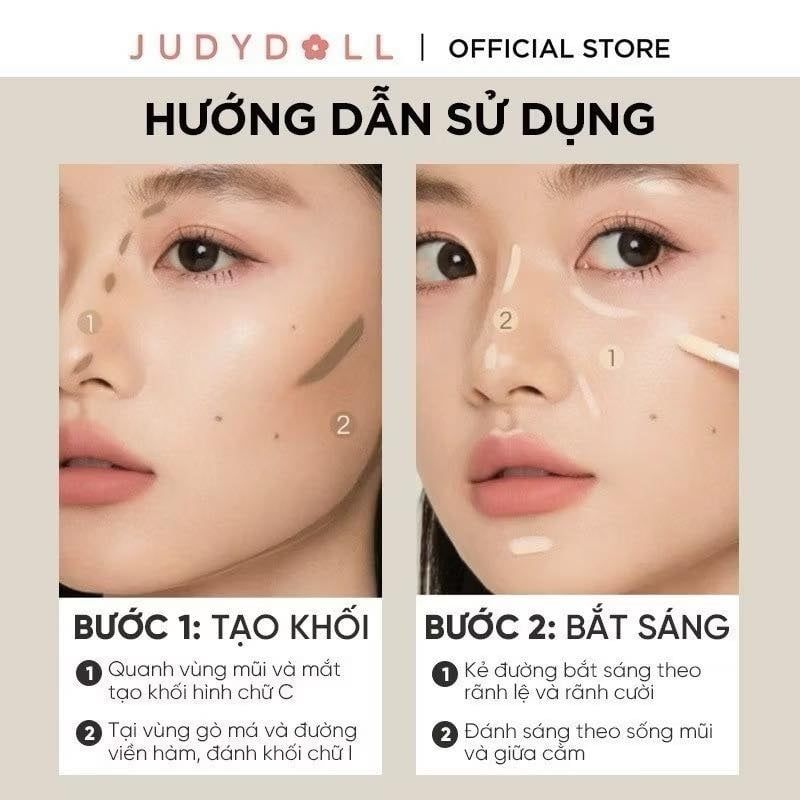 Tạo Khối Dạng Kem Judydoll Liquid Highlighter & Contour Duo