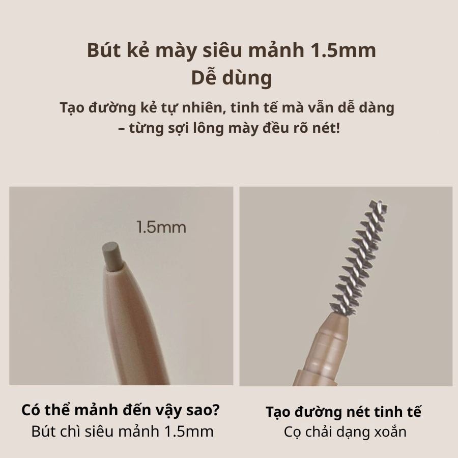 Chì Kẻ Mày Peripera Speedy Skinny Brown