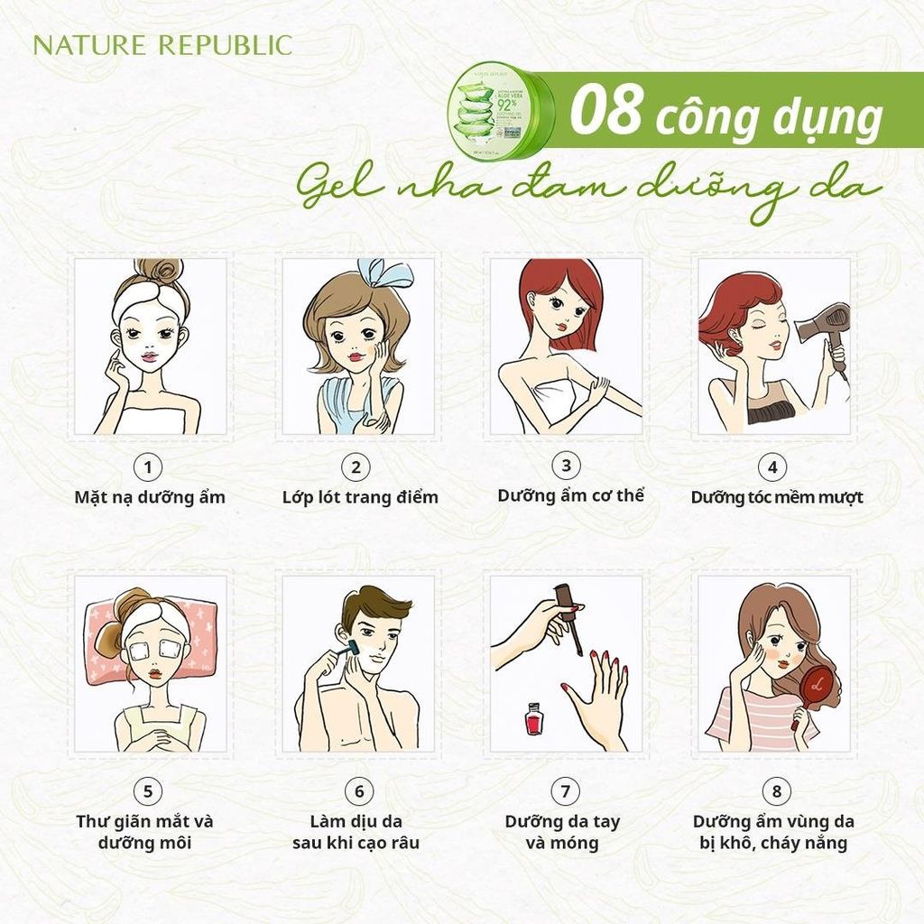 Gel Lô Hội Nature Republic Aloe Vera 92% Soothing Gel 300ml
