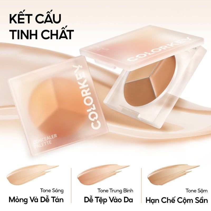 Bảng Che Khuyết Điểm Colorkey 3 Màu Targeting Three-colour Concealer Palette