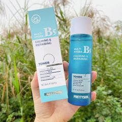 Nước hoa hồng Prettyskin Multi Hydra B5 Calming & Repairing 205ml