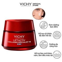 Vichy kem dưỡng giúp sáng da, mờ thâm nám ban đêm Liftactiv Collagen Specialist Night
