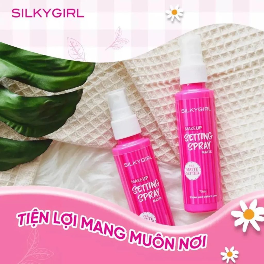 Xịt makeup Silkygirl setting spray matte 70ml