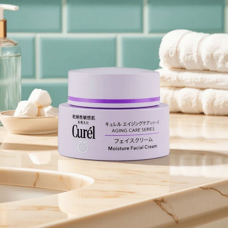 Kem Dưỡng Ẩm Curél Chuyên Sâu Cho Da Lão Hóa 40g Aging Care Series Moisture Facial Cream