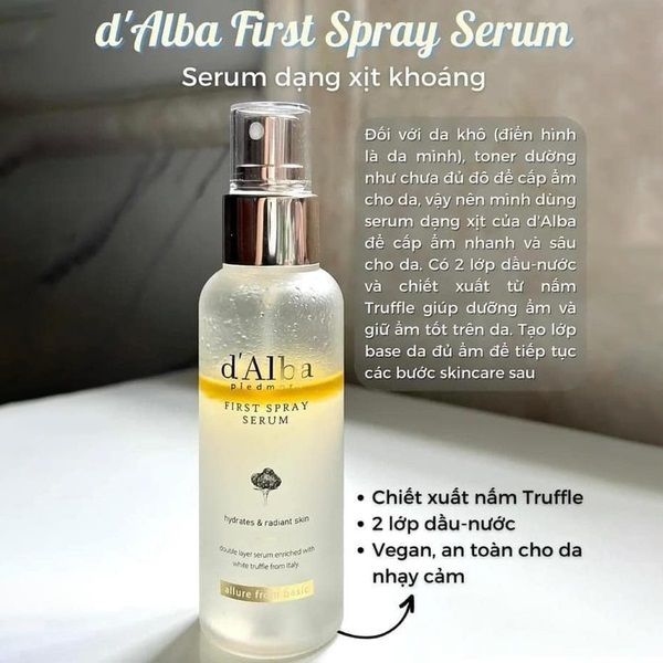 Xịt dưỡng căng bóng da D'Alba first spray serum 100ml