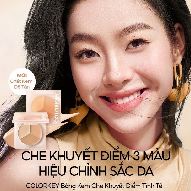Bảng Che Khuyết Điểm Colorkey 3 Màu Targeting Three-colour Concealer Palette