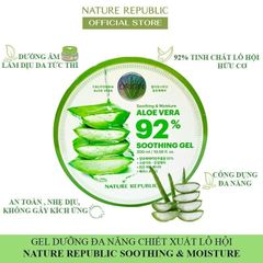 Gel Lô Hội Nature Republic Aloe Vera 92% Soothing Gel 300ml