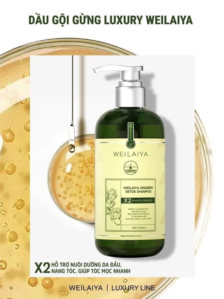 Dầu gội gừng xanh detox Weilaiya luxury 420ml
