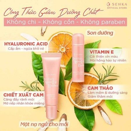 Son dưỡng môi Senka Perfect Aqua Lip Balm ban ngày
