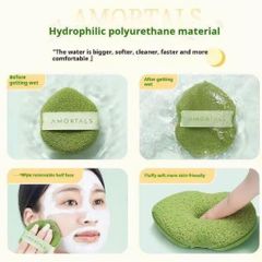 Bộ 3 Bông Rửa Mặt Bọt Biển Amortals Face Cleansing Puff