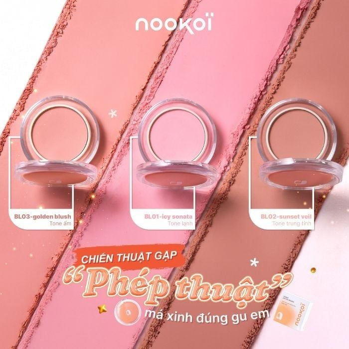 Phấn Má Hồng Nookoi Golden Blush Mịn Lì Tự Nhiên