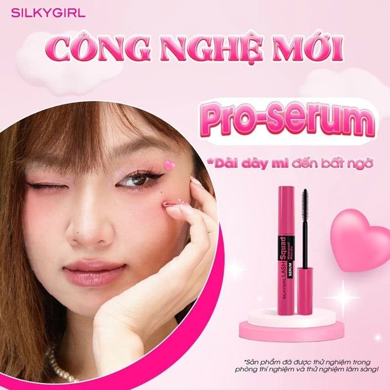 Mascara Silkygirl Lash Squad Serum Waterproof 01 Intense Black