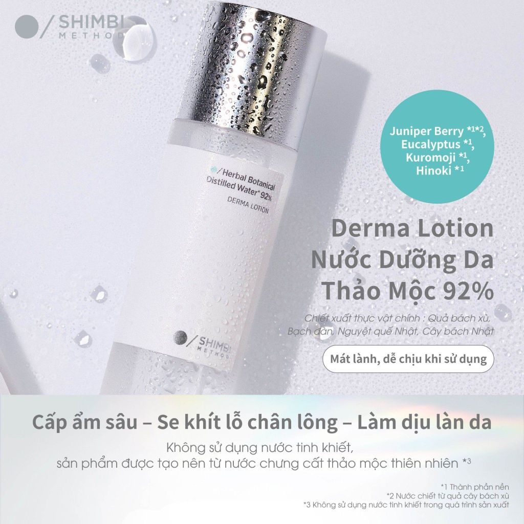 Nước Dưỡng Da Làm Dịu Shimbi Method Herbal Botanical Water 92%