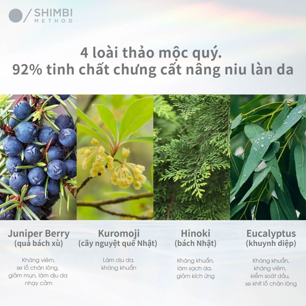 Nước Dưỡng Da Làm Dịu Shimbi Method Herbal Botanical Water 92%