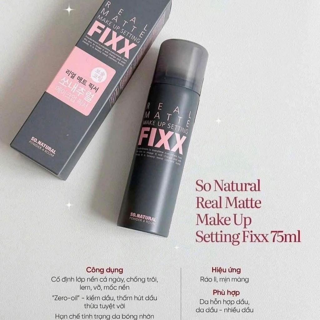 Xịt Makeup So Natural Fixx Real Matte 75ml