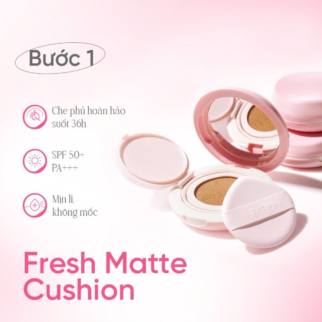 Phấn nước Judydoll Fresh matte Mịn Lì, Che Phủ Cao - 01 Light