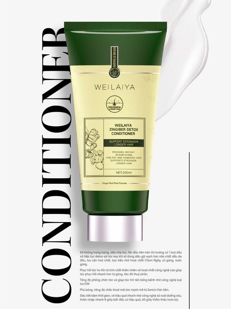 Dầu xả gừng xanh detox Weilaiya luxury 200ml