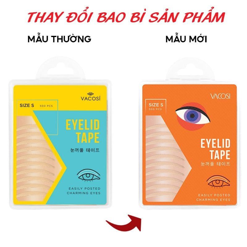 Miếng Dán Kích Mí Vacosi Eyelid Tape 500 miếng Size S