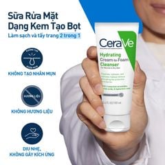 Sữa rửa mặt Cerave Dạng Kem Hydrating Cream-To-Foam Cleanser