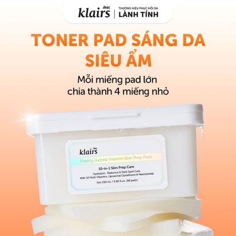Mặt nạ dưỡng da Dear Klairs freshly juiced vitamin skin Prep pads