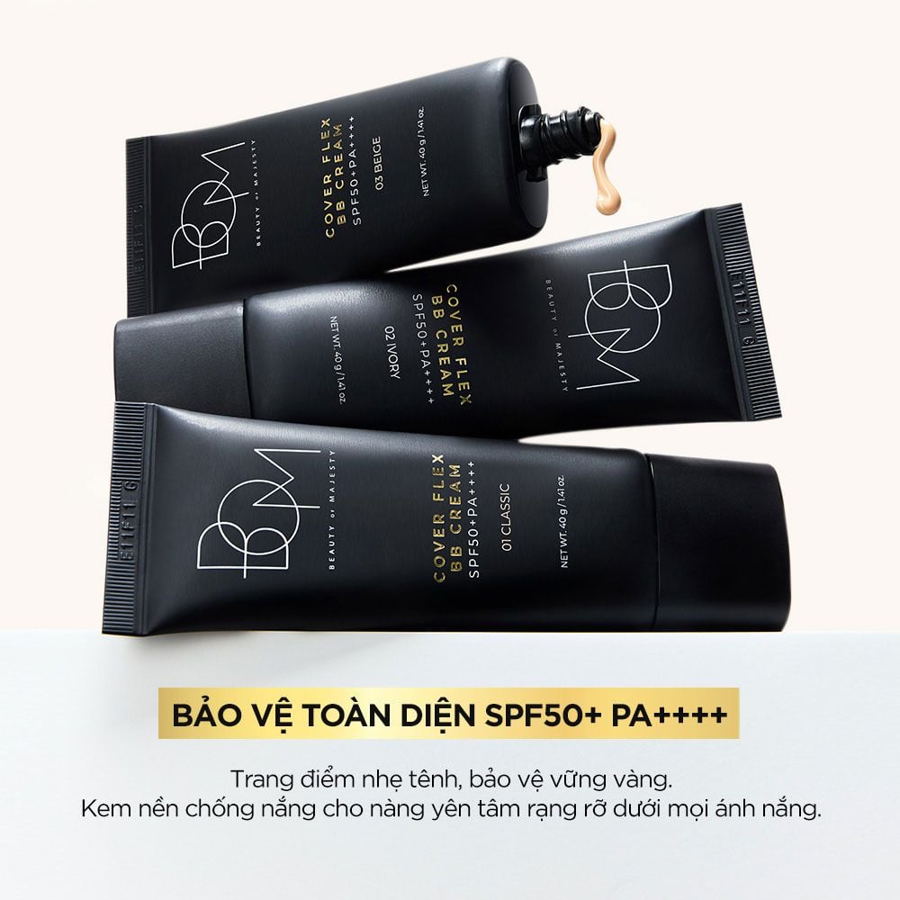 Kem nền Bom cover Flex BB cream spf50 - 02 ivory