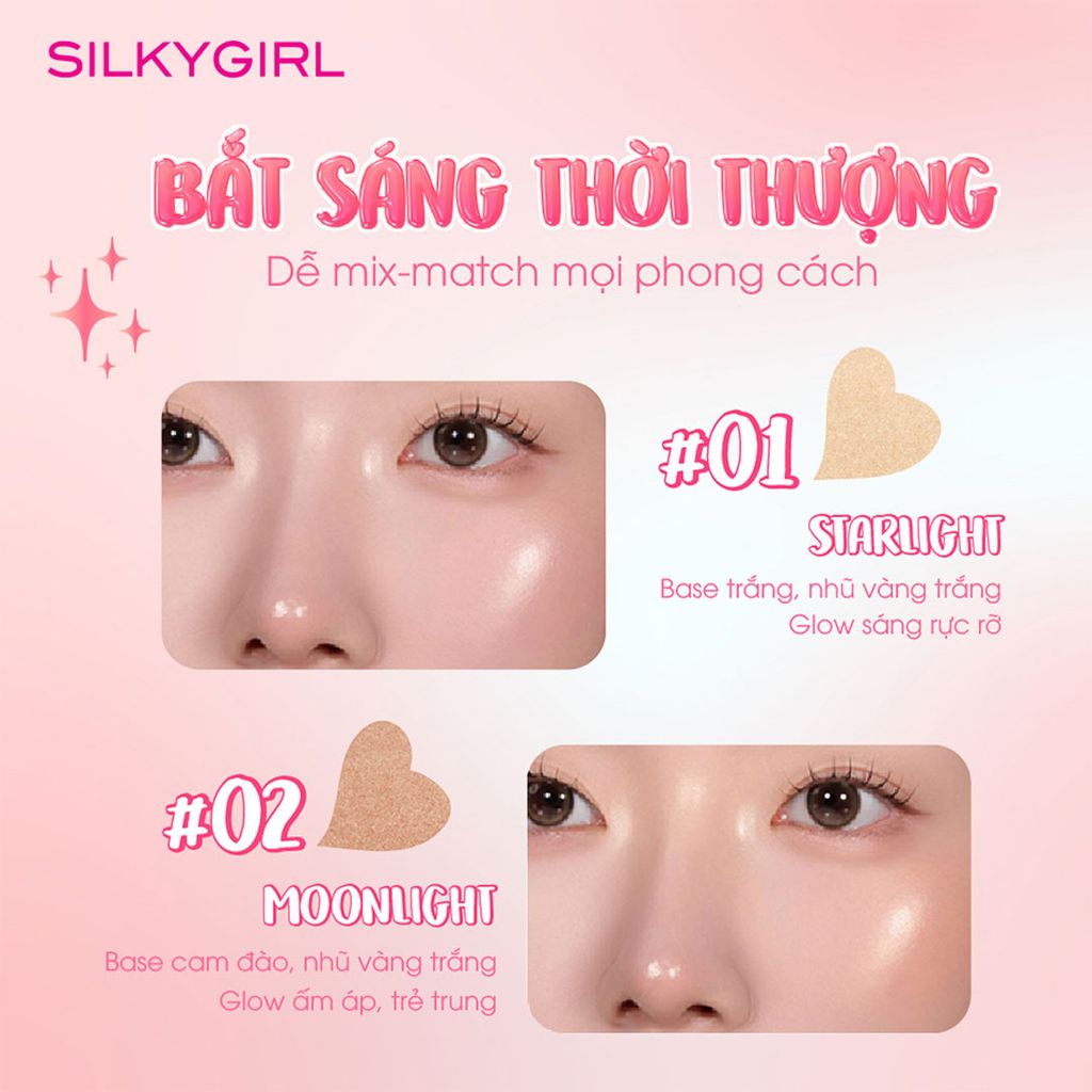 Phấn Bắt Sáng Silkygirl 3D Highlighter 01 Starlight