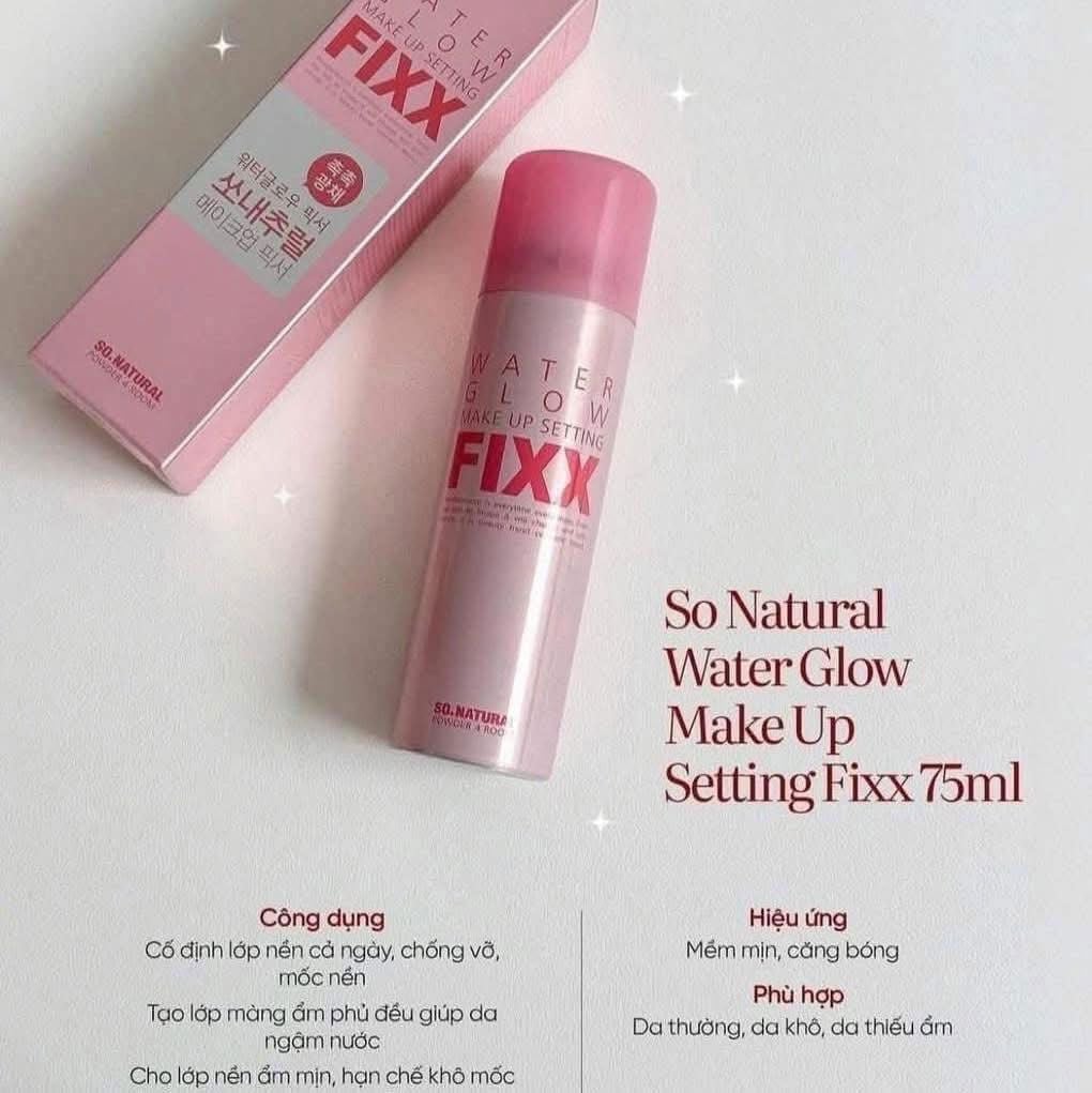 Xịt Makeup So Natural Fixx Water Glow 75ml