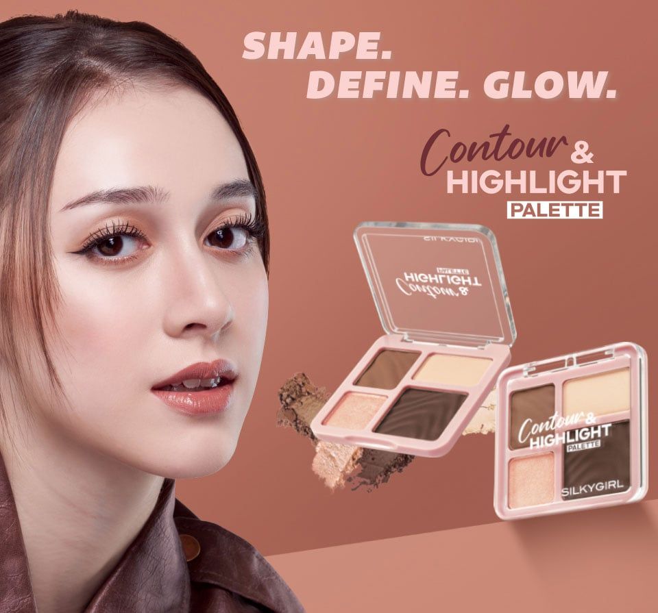 Phấn tạo khối & bắt sáng Silkygirl contour & highlight palette - 01 Autumn