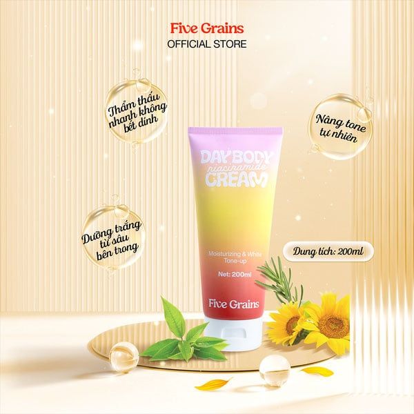 Kem Dưỡng Five Grains Niacinamide Day Body Tone-Up Ban Ngày 200ml