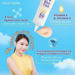 Kem lót chống nắng che khuyết điểm Silkygirl UV blur tint #01 light Beige 25ml